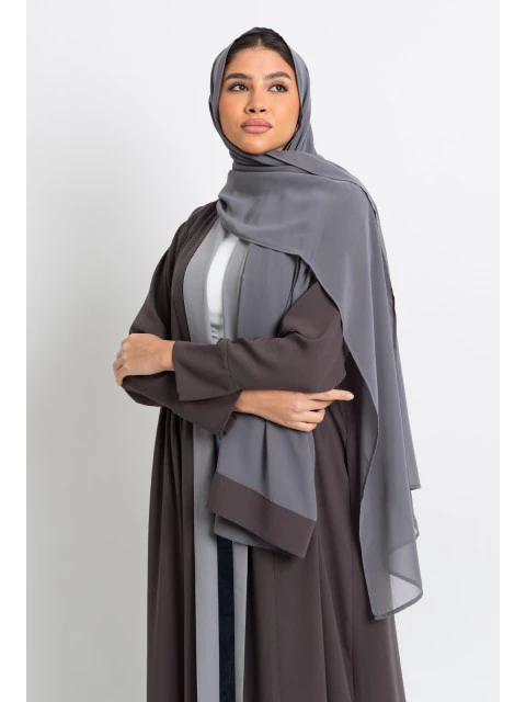 Shades of Gray Open Practical Abaya