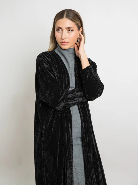 Velvet best sale open abaya