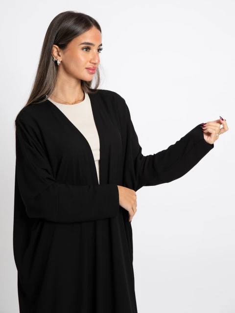 Plain black open abaya new arrivals