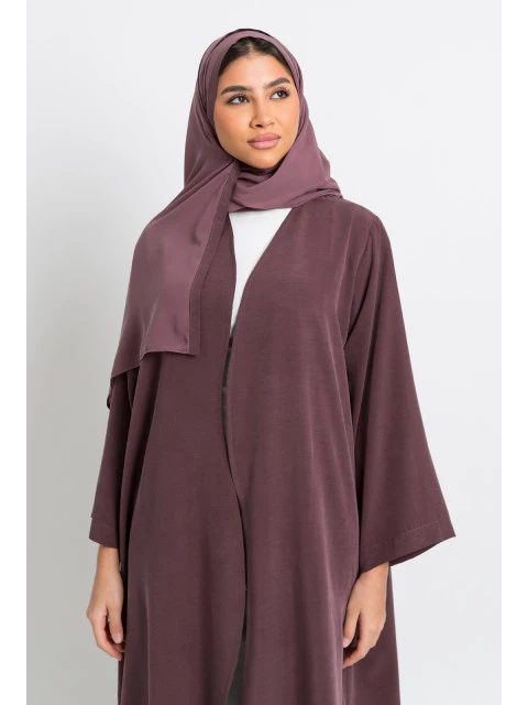 Maroon Wavy Front Abaya