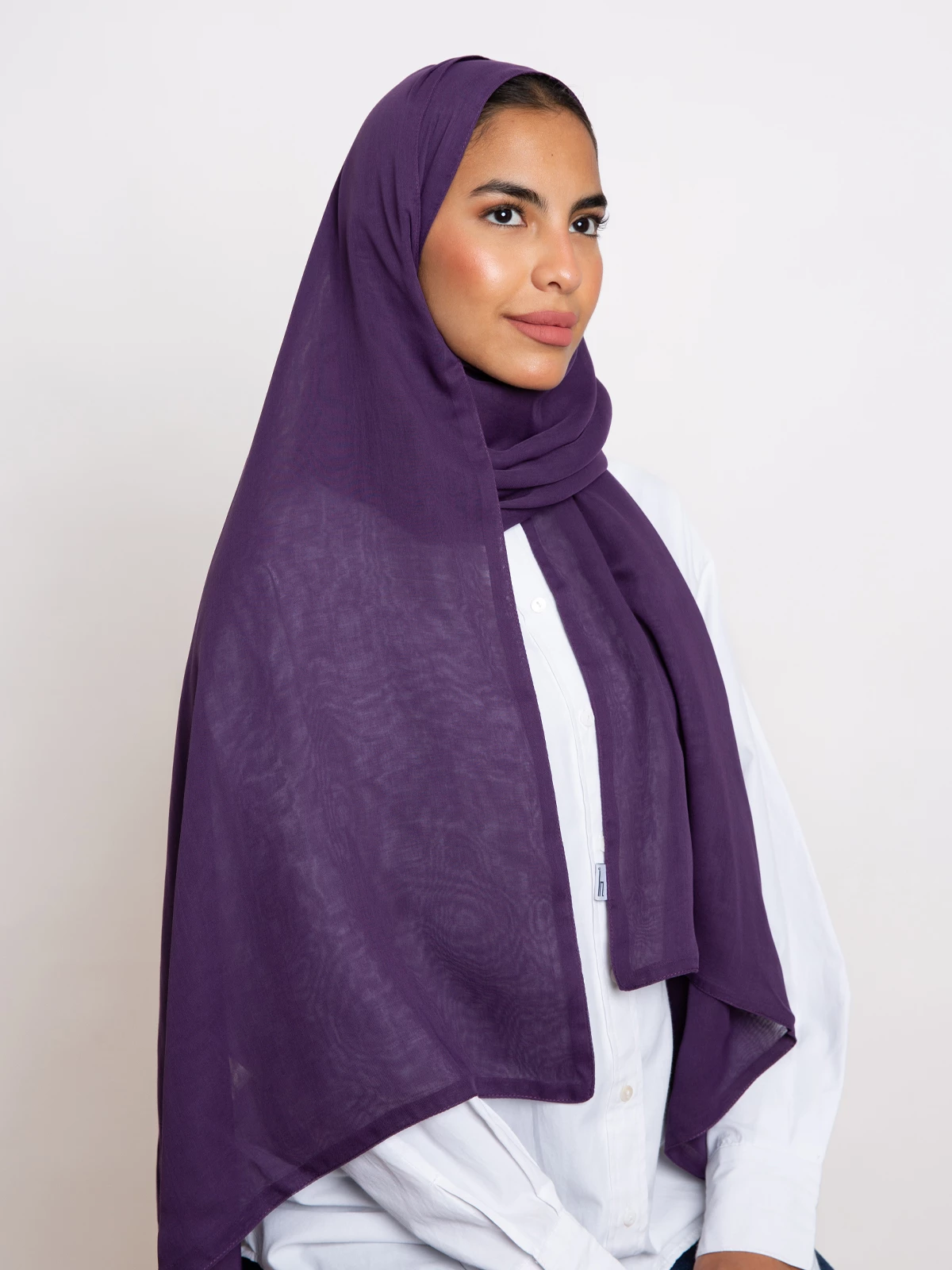 mauve plain double layered comfy japanese voile hijab tarha by kaafmeem in the black friday sale