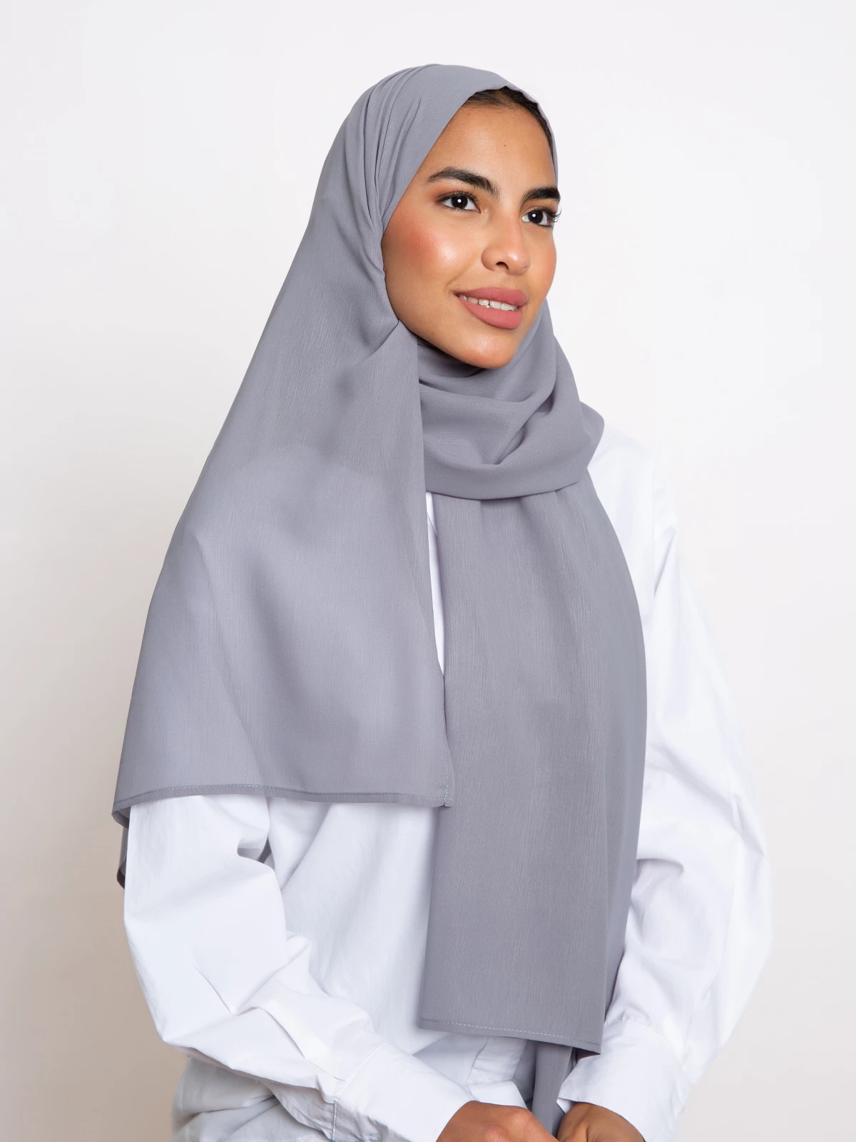 Grayish Blue Light Chiffon Tarha