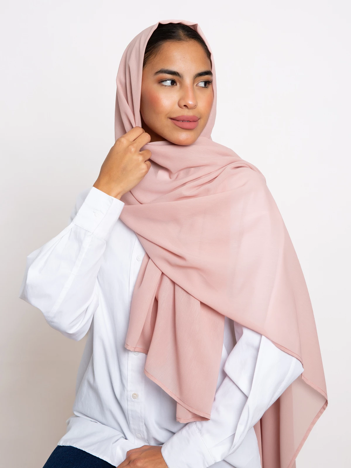 Pink Light Chiffon Tarha