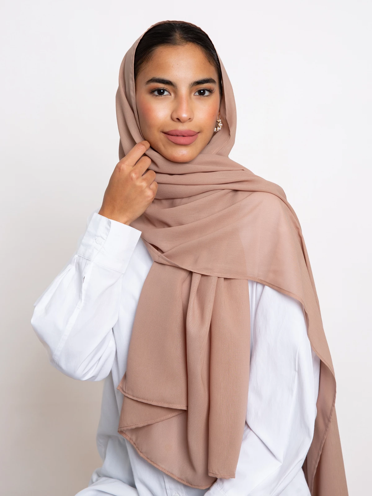 Kaki Light Chiffon Tarha