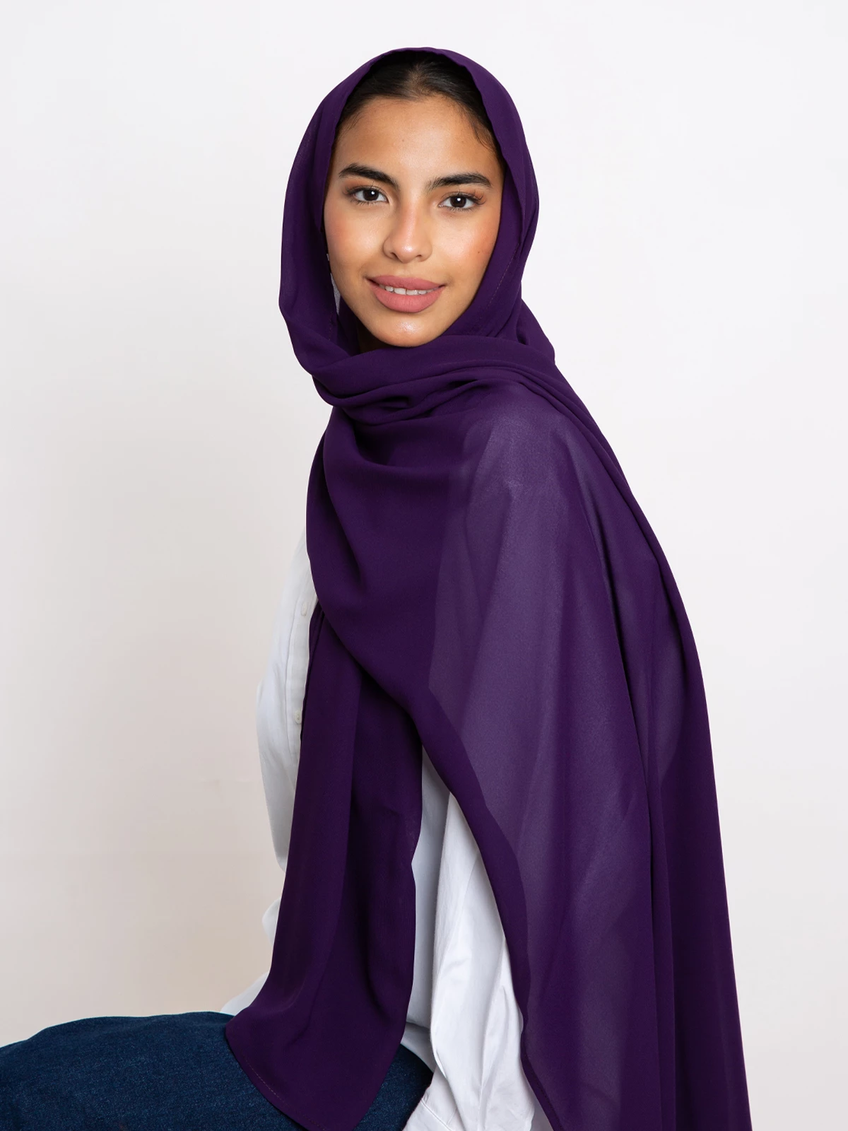 Mauve soft and breathable chiffon laser hijab tarha in the black friday sale