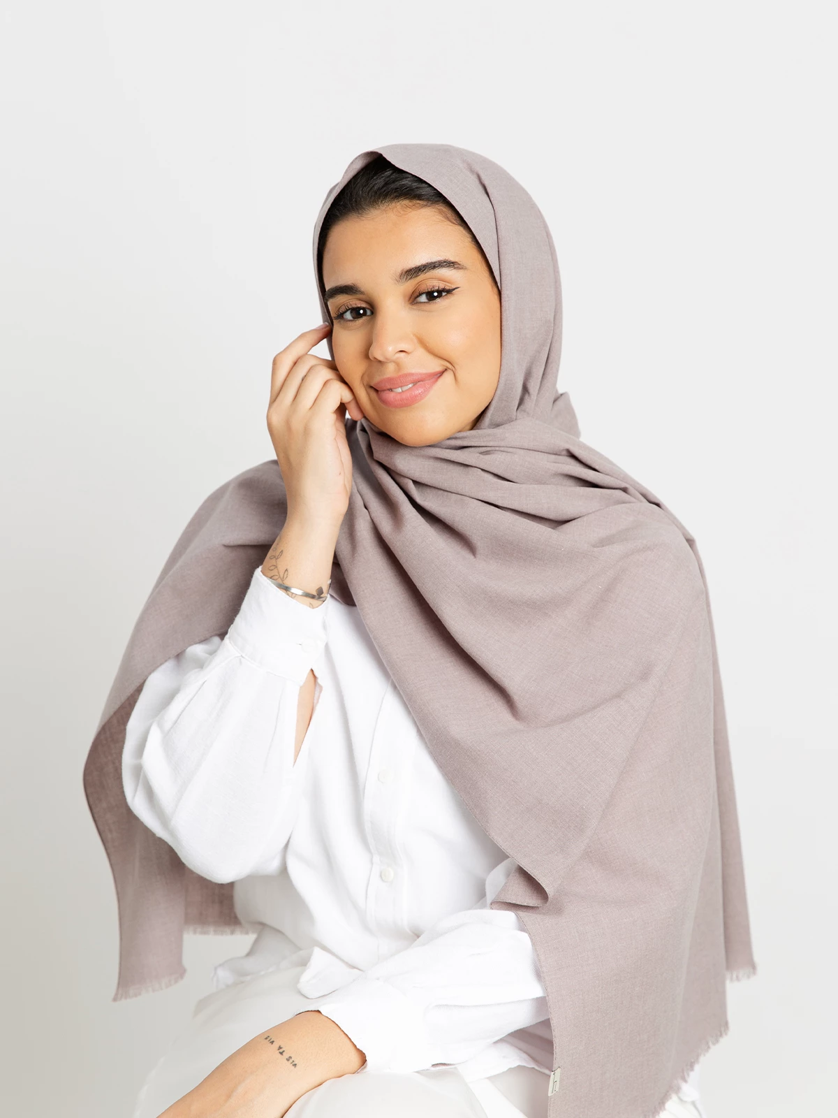 Burnt Gray - Plain Cotton Tarha