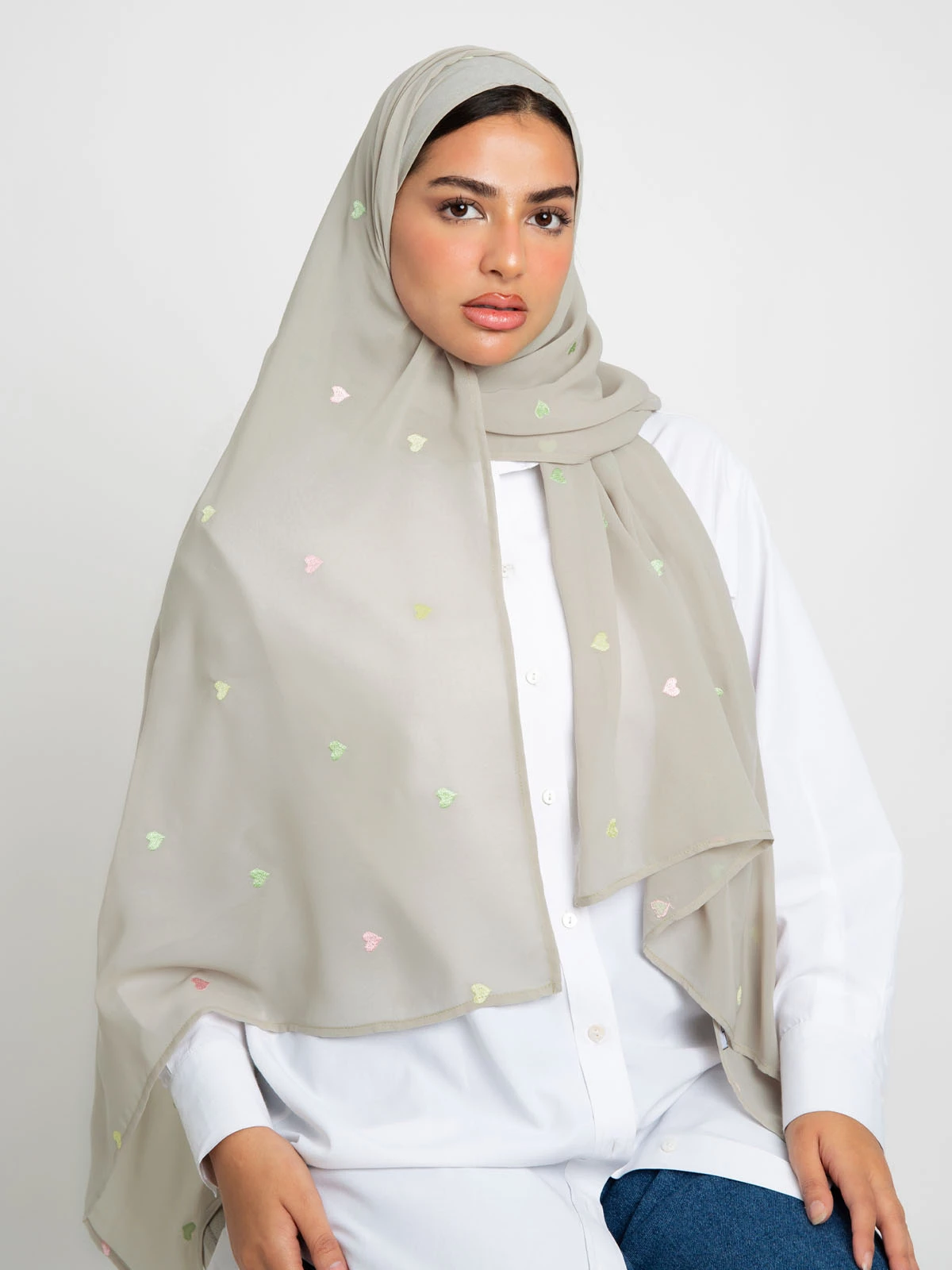 Moss Green Hearts Laser Tarha