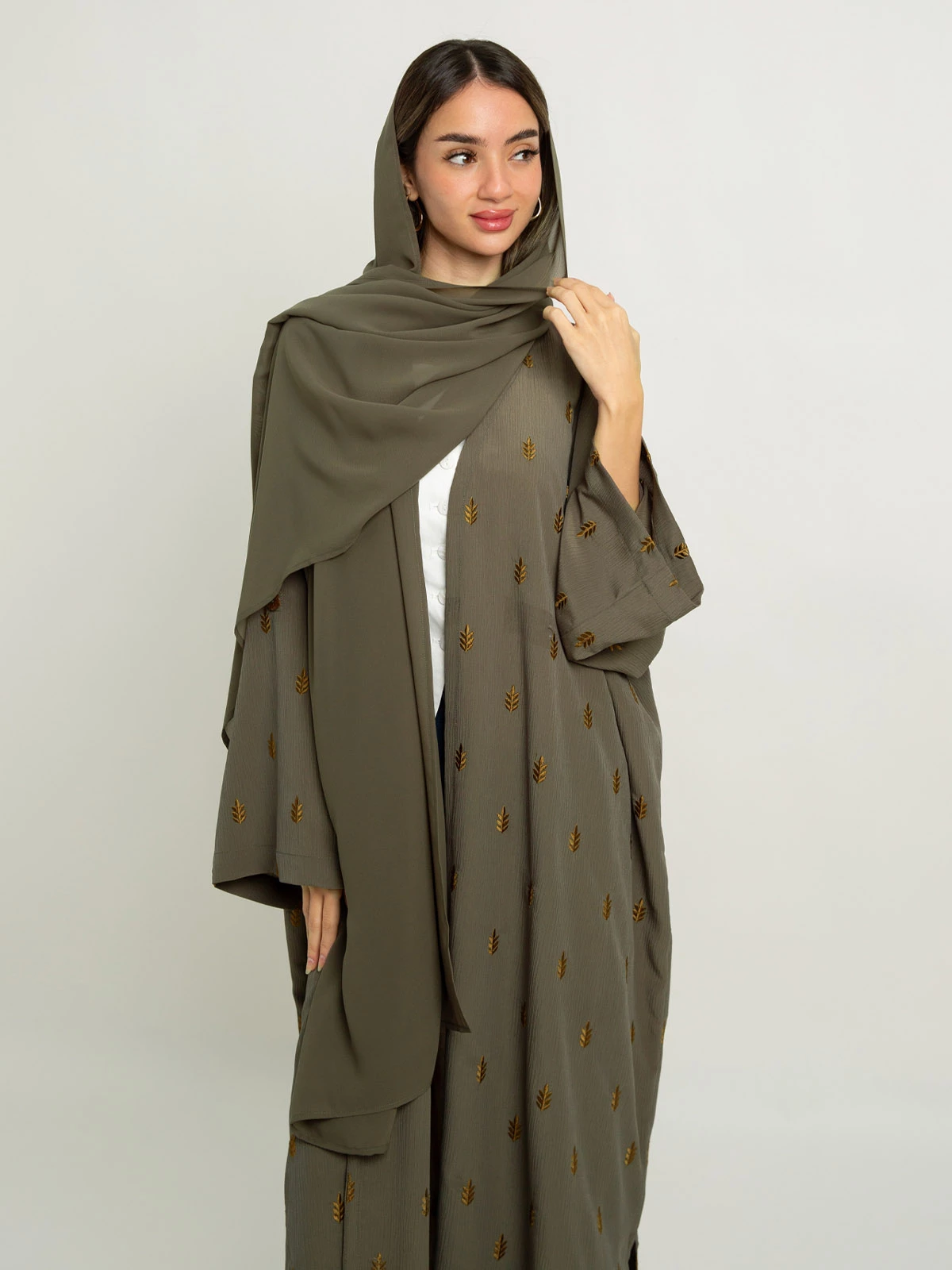 Olive Spikes Bohemian Abaya