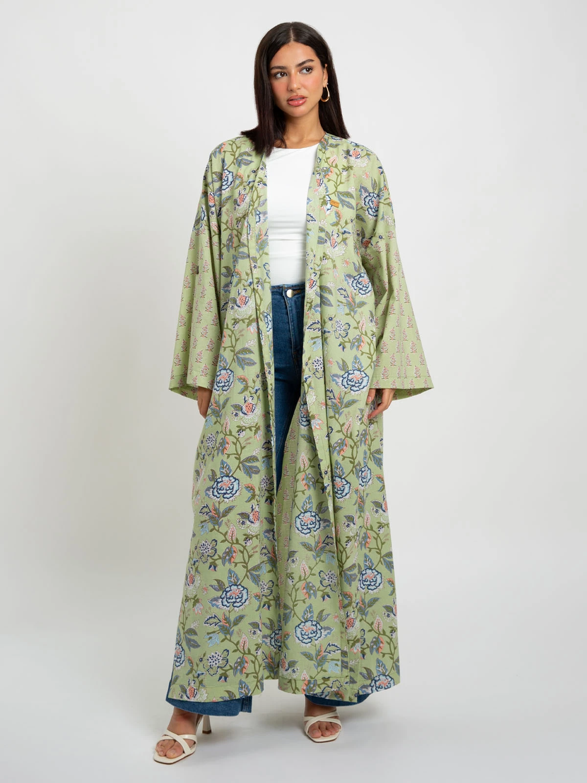 Green Pastel Garden Bohemian Abaya
