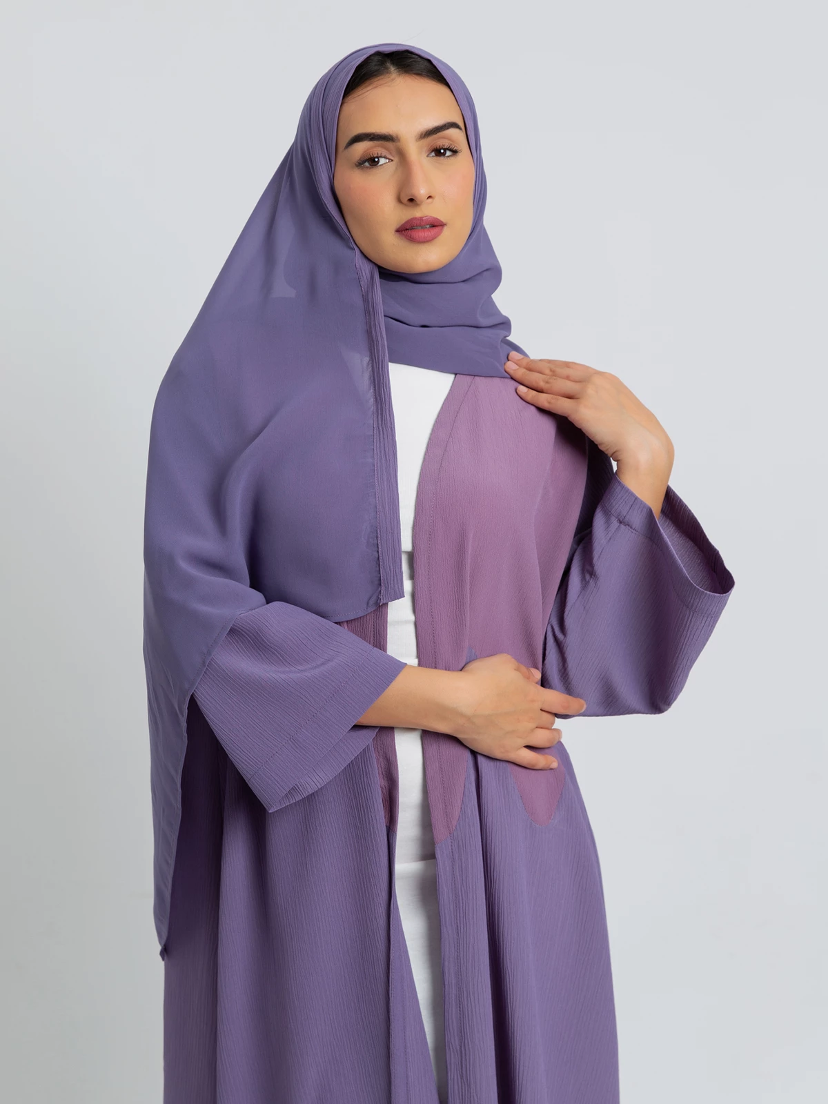 Purple Shades Wavy Abaya