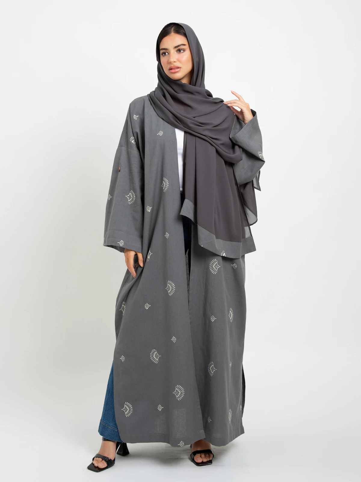 Gray Risha Bohemian Abaya