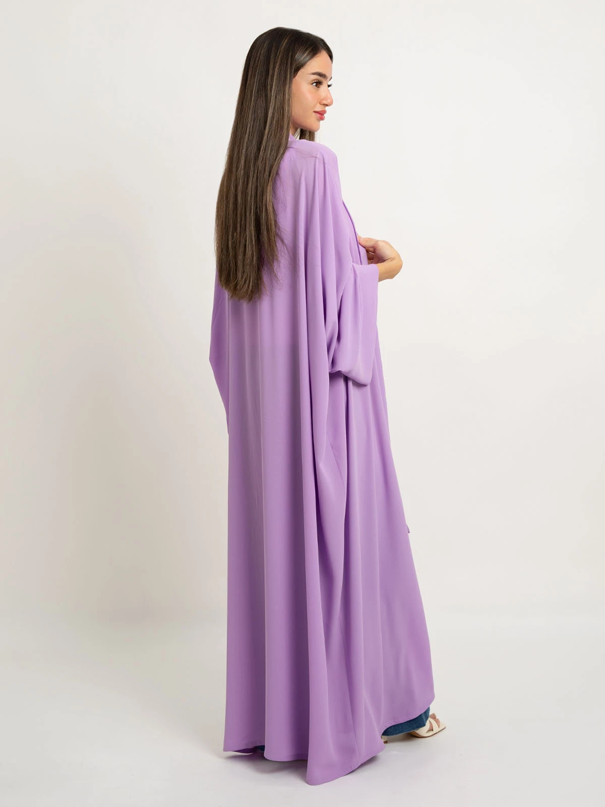 Bright Lavender Flowstyle Abaya
