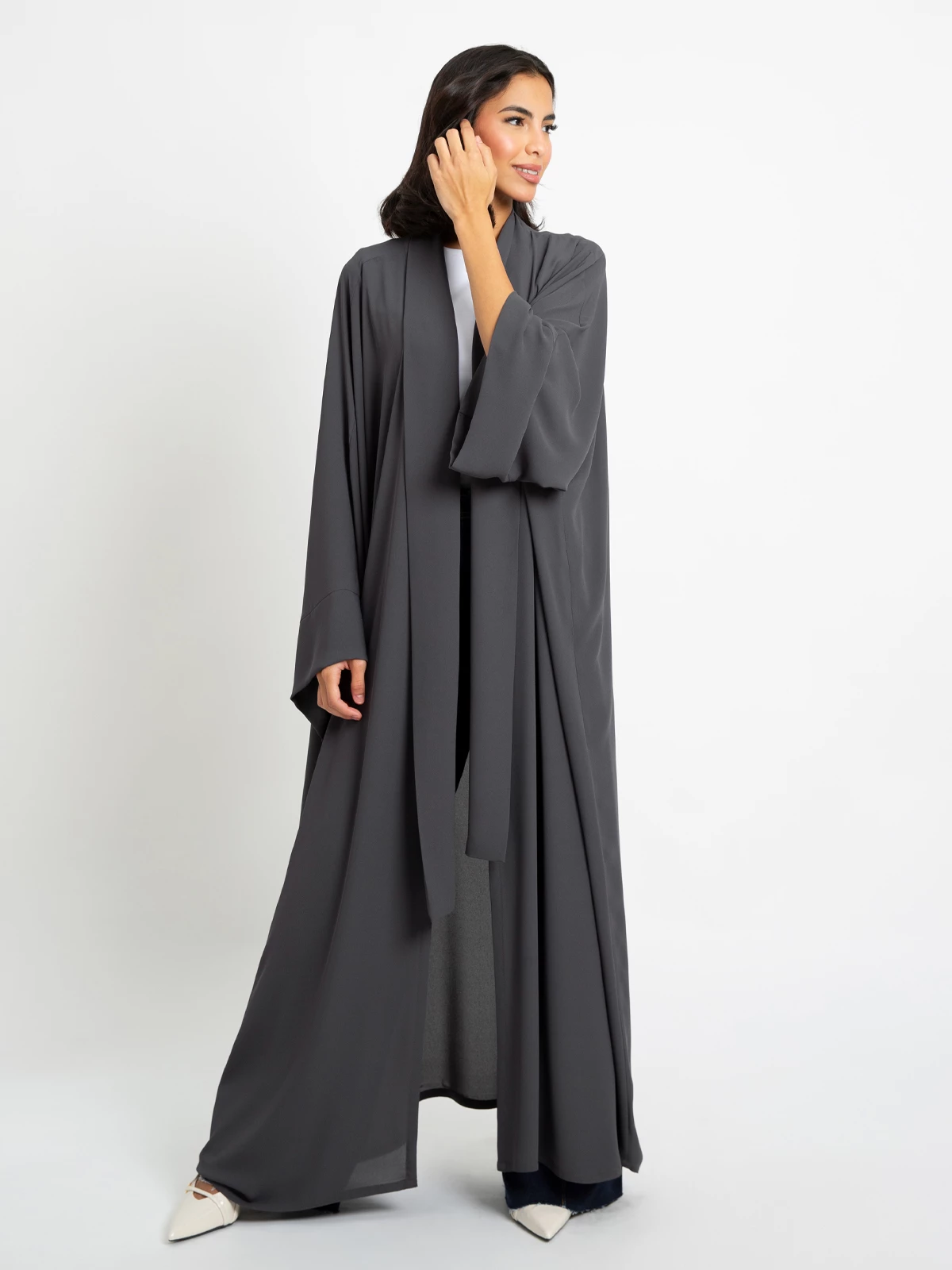 Gray Flowstyle Abaya