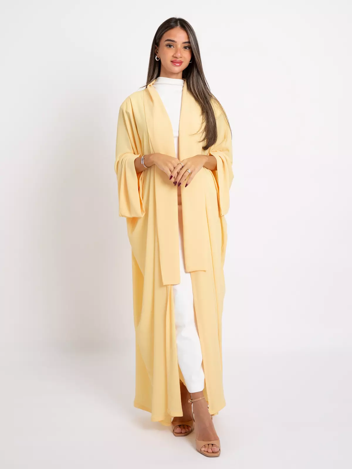 Latest Abayas, Clothing & Tarha Lemon Flowstyle Abaya | Plain Abaya