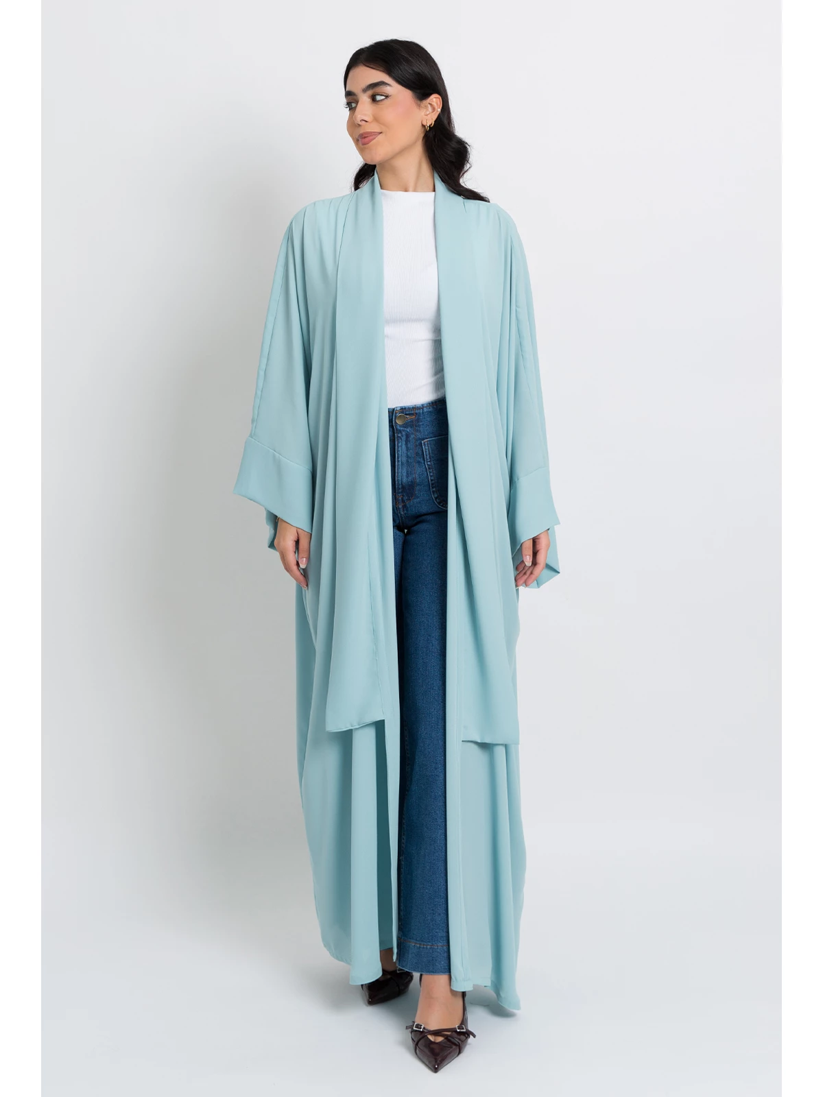 Baby Blue on Baby Blue Flowstyle Abaya