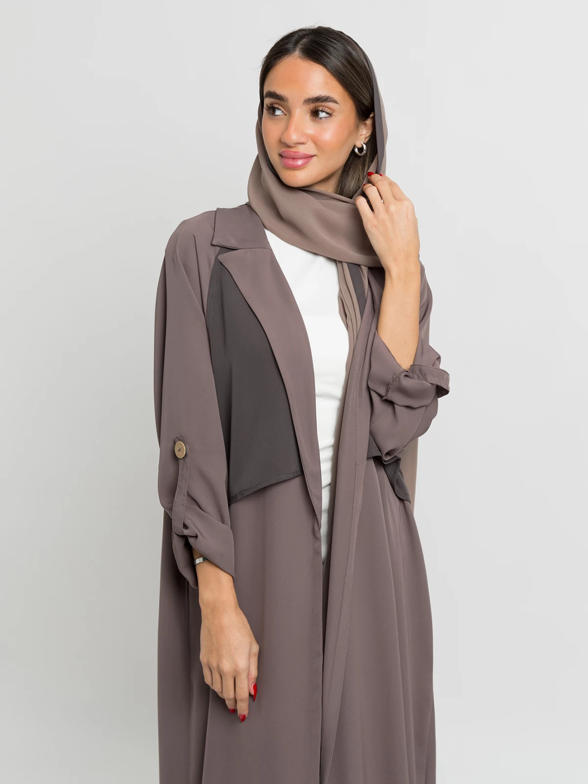 Mocha Breeze Trench Abaya