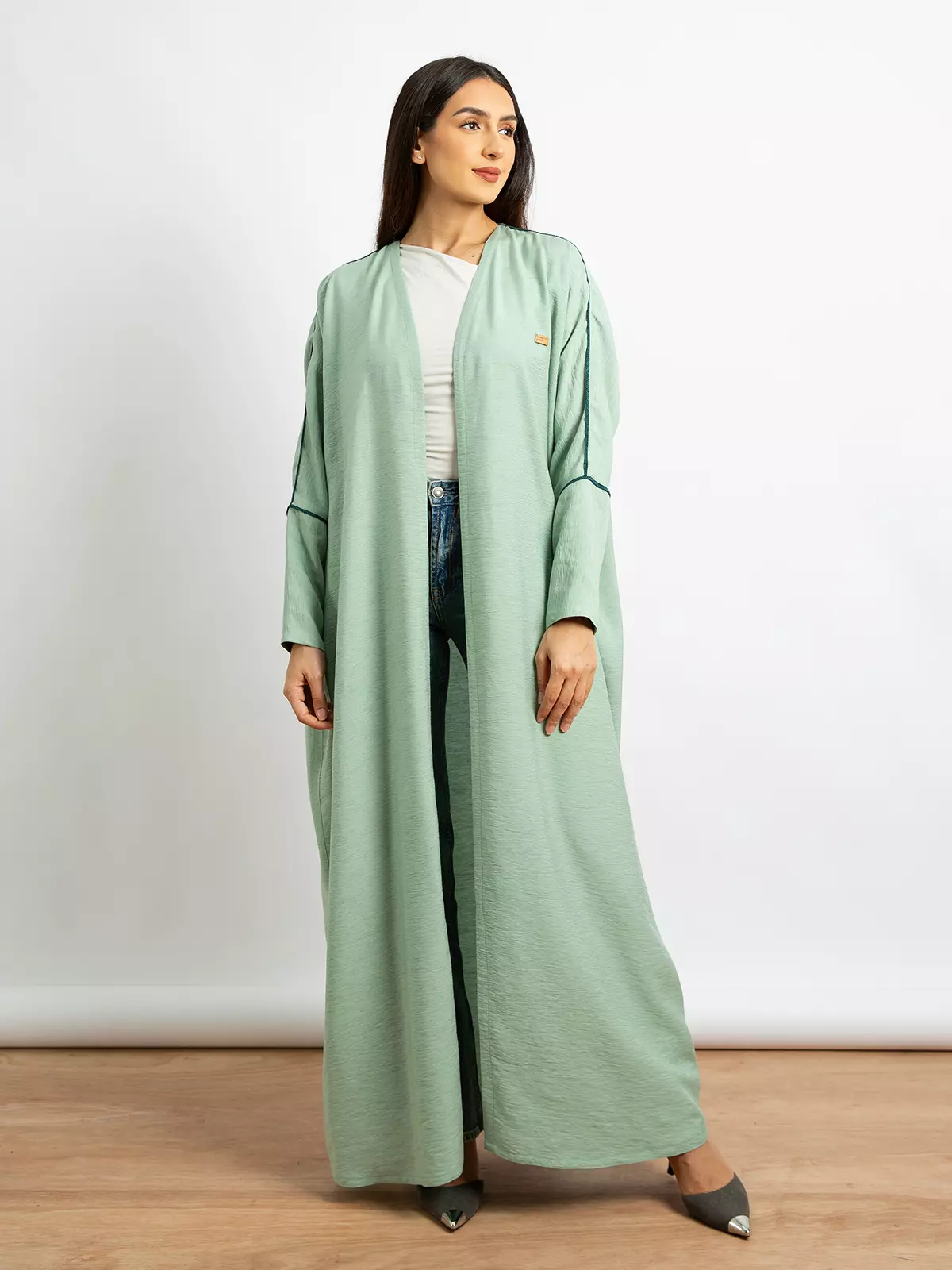 Basic Waves (Dark & Light Green Abaya) main image 0