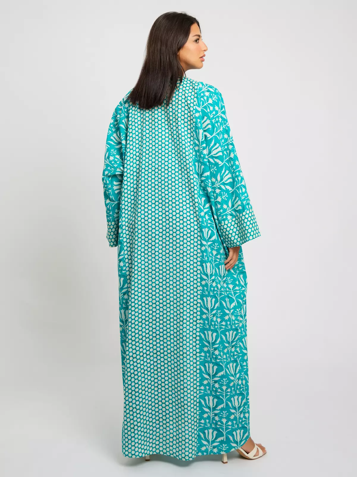 white christmas dresses Royal Blue Mahfuza Oversized Abaya Dress with Hijab Two Piece Set main image 0