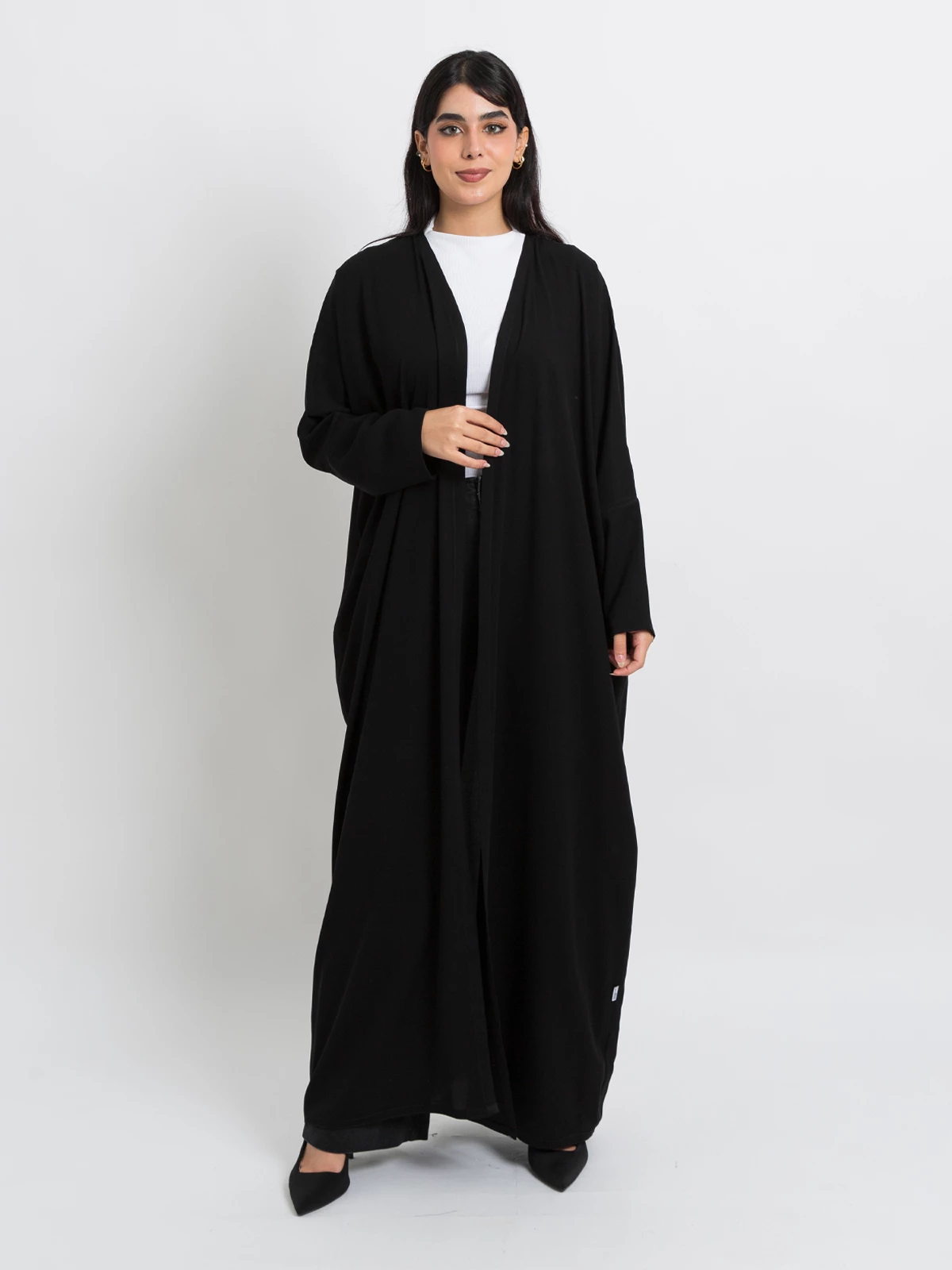 Black on Black Half Bisht Abaya