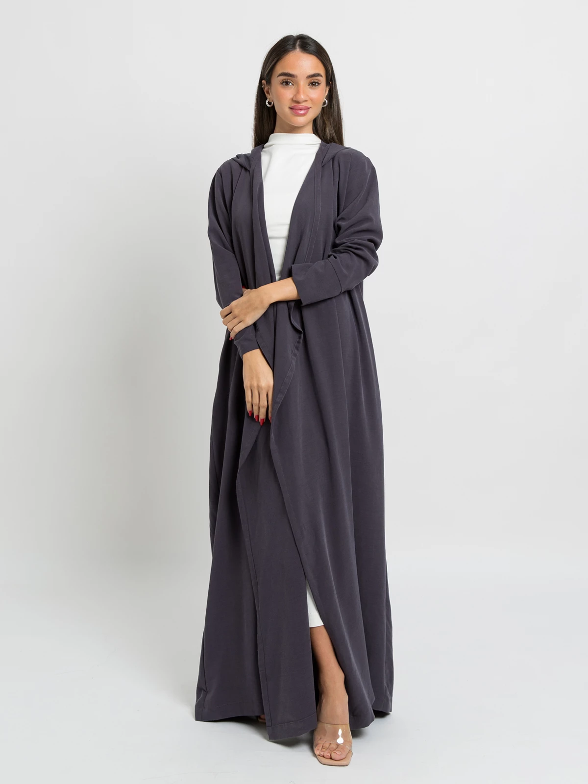 Pale Purple A-cut Hoodie Abaya