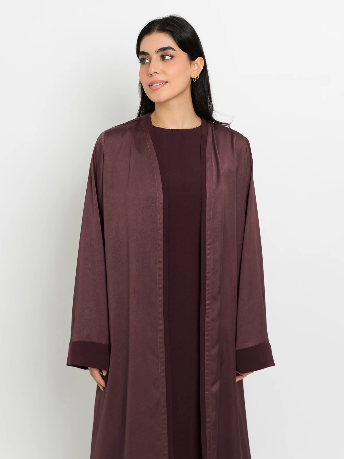 Maroon Abaya & Dress Matching Set