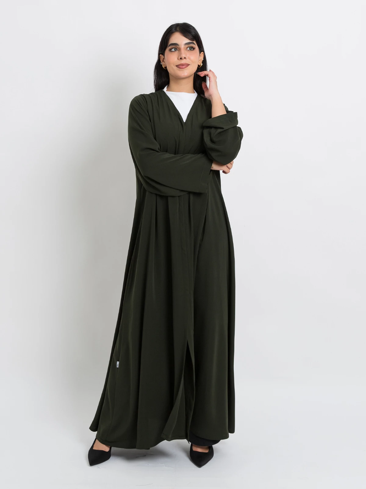 Olive A-Cut Closed Abaya