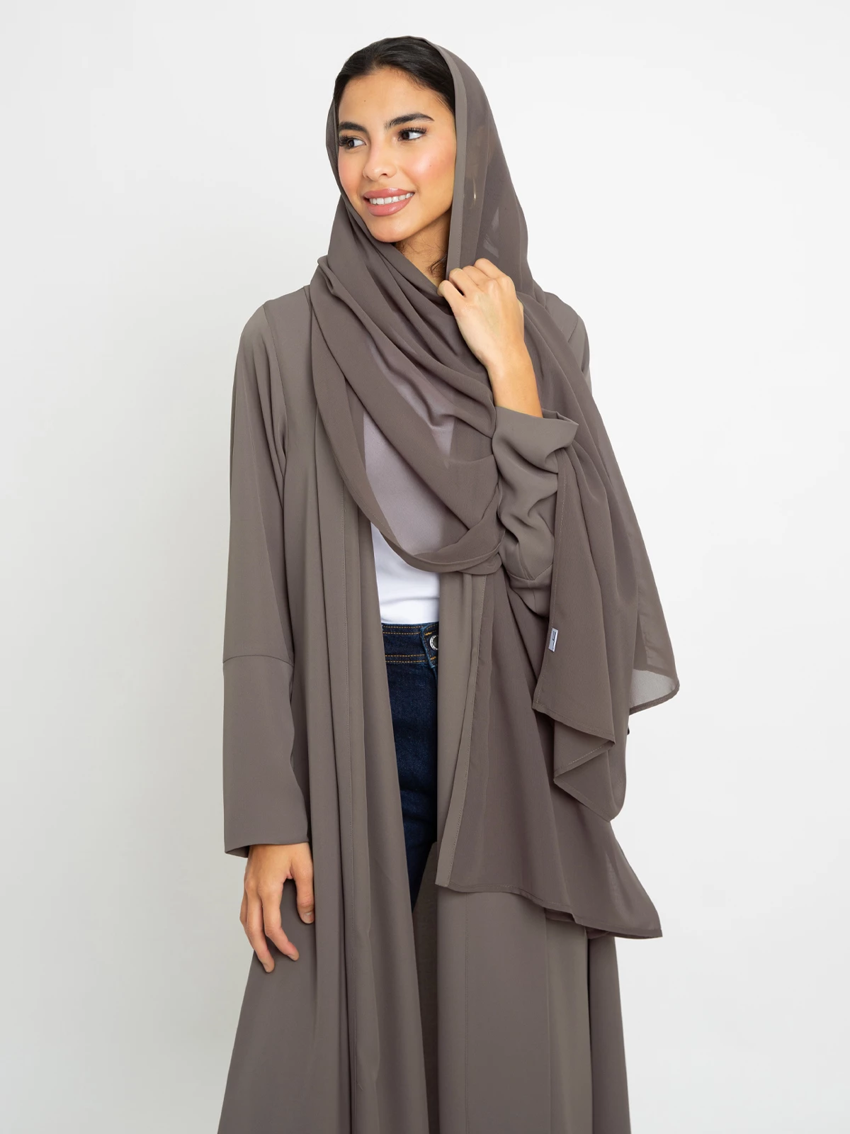 Mocha A-Cut Open Abaya