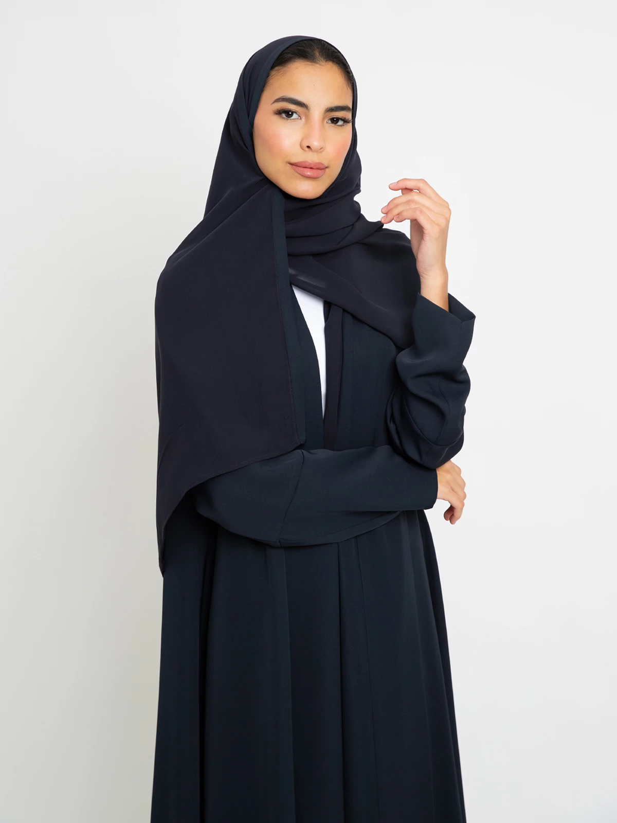 Navy A-Cut Open Abaya