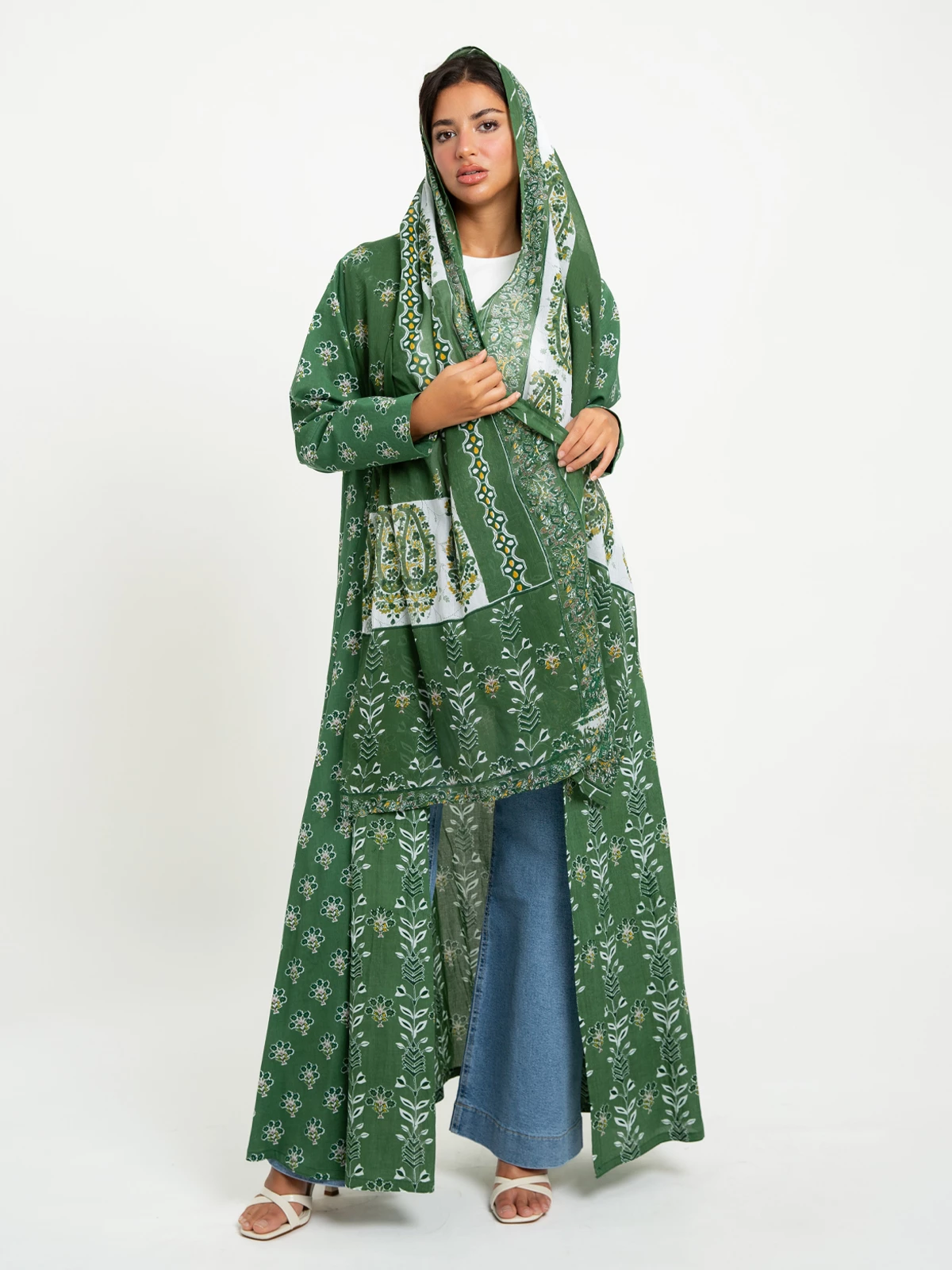 Green Palma Vibe A-Cut Abaya