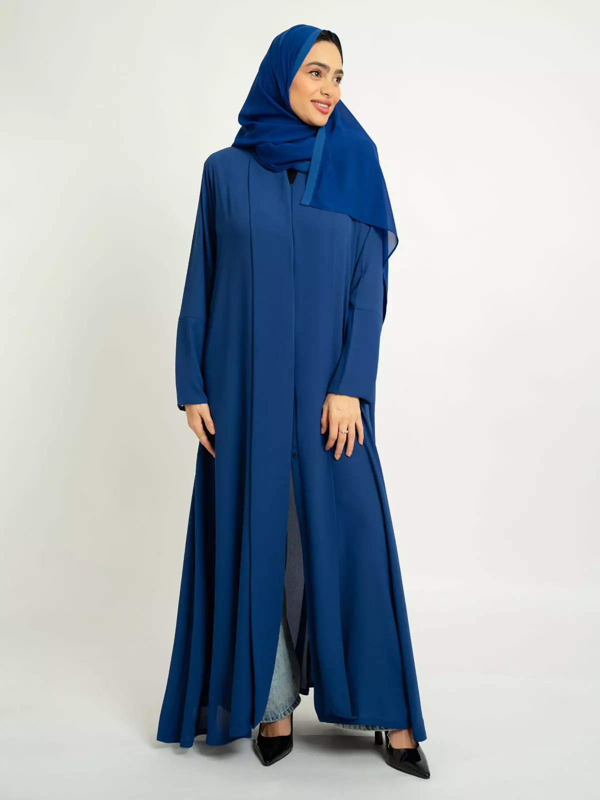 Latest Abayas, Clothing & Tarha The Essential Navy Closed A-Cut Abaya
