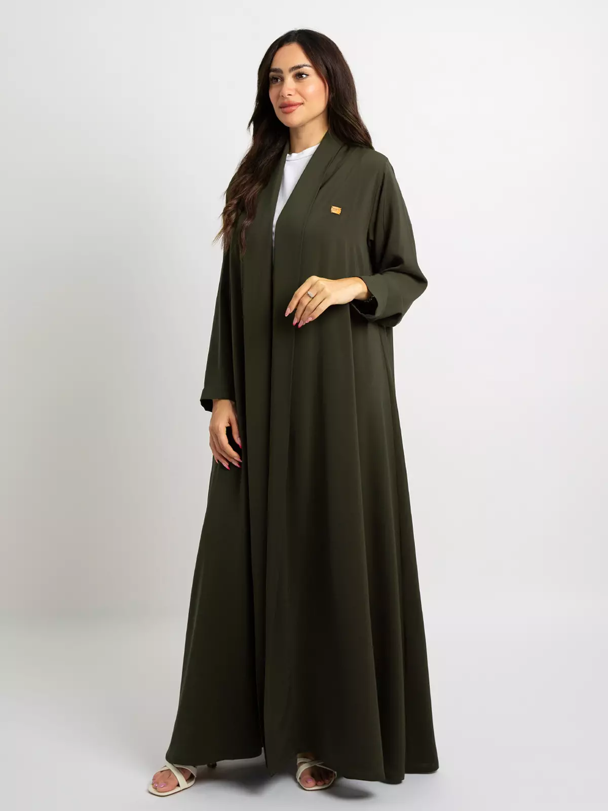 Latest Abayas, Clothing & Tarha Olive Half Cloche Abaya | Plain Abaya with  Long Collar