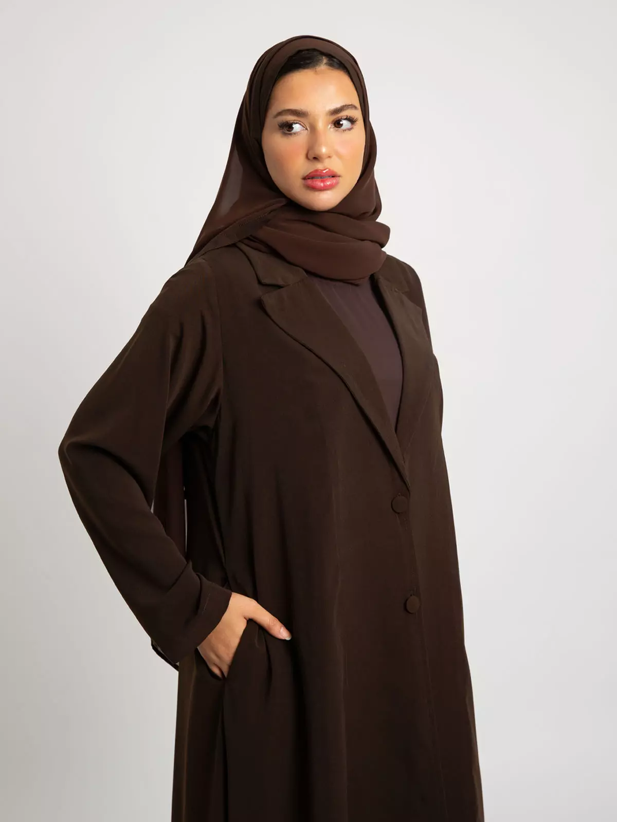 brown abaya dress Essential Dress Regular | Dark Brown main image 1
