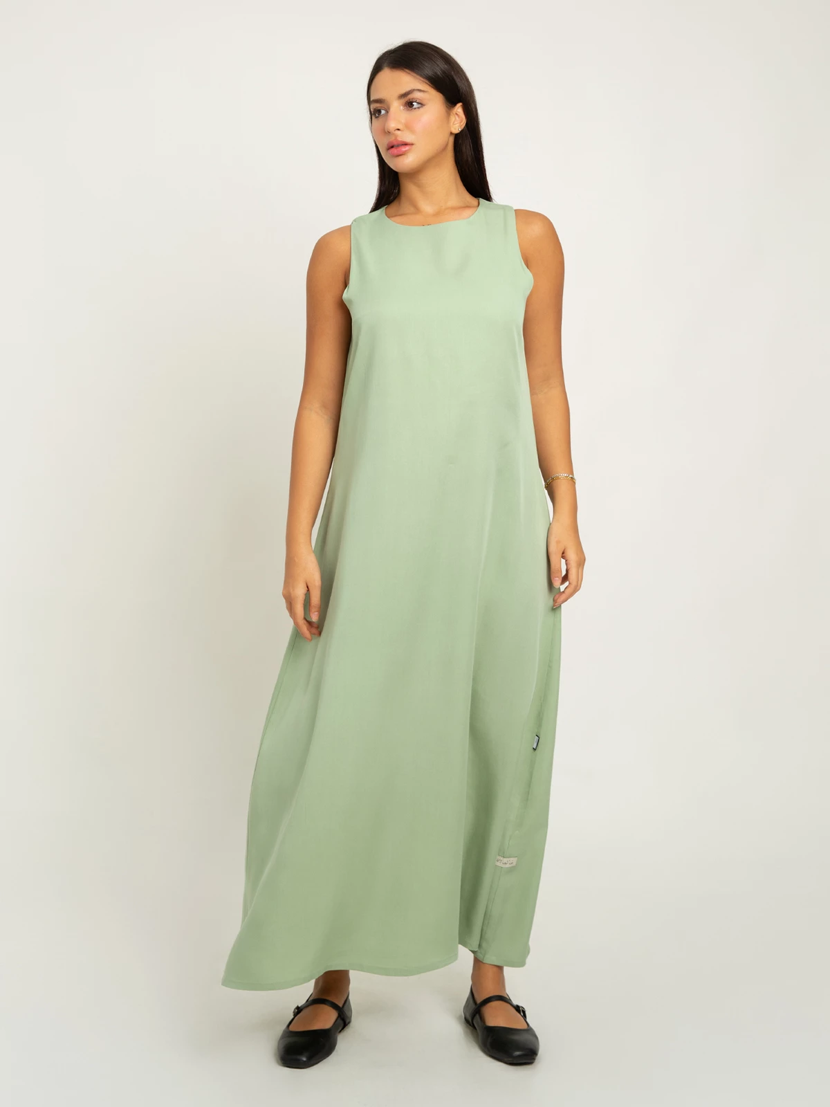 Sage Green Sleeveless Long Dress