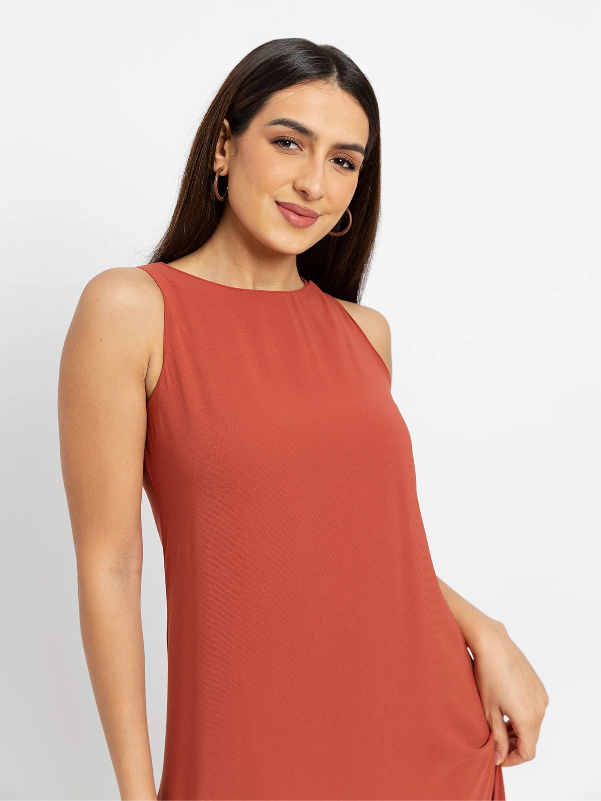 Brick - Light Sleeveless Long Dress
