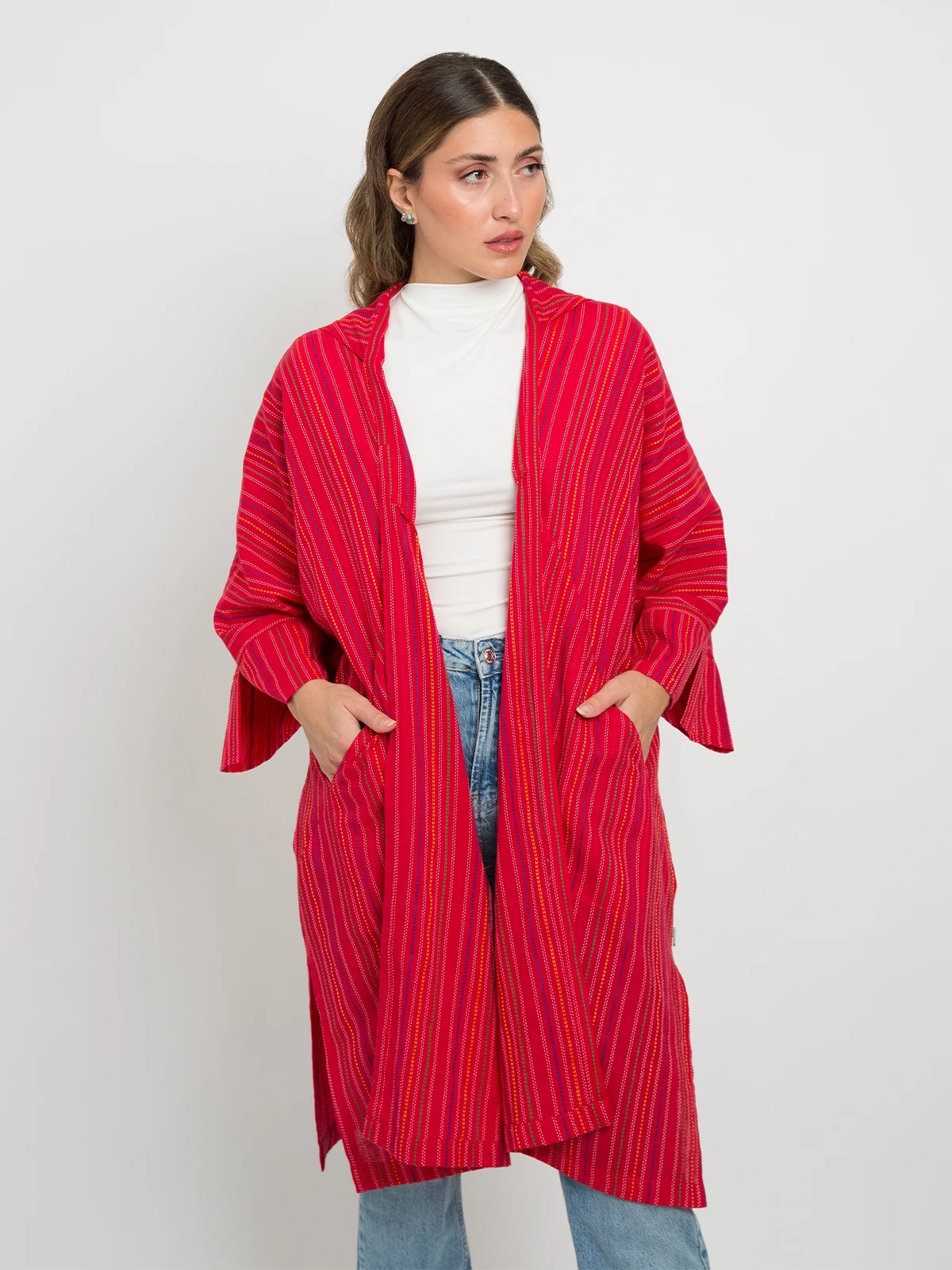 Rio de Janeiro - Midi Hoodie Kimono in Cotton Fabric