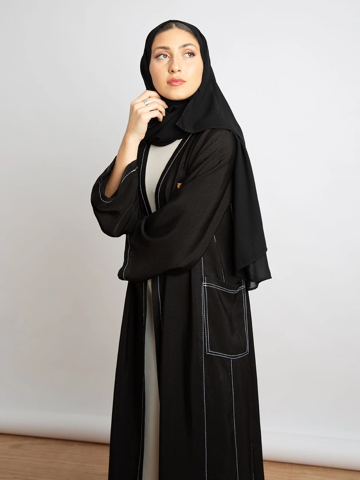 Black open abaya | daily abaya