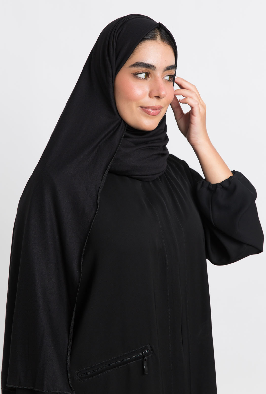 طرحة جيرسيه قطن أسود