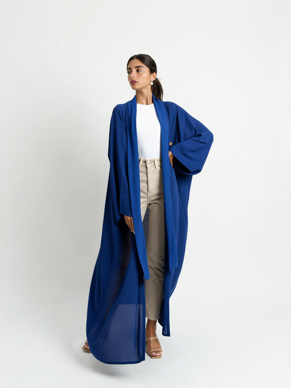 Kaafmeem Latest Abayas Clothing Tarha Blue Lagoon Flowstyle Abaya