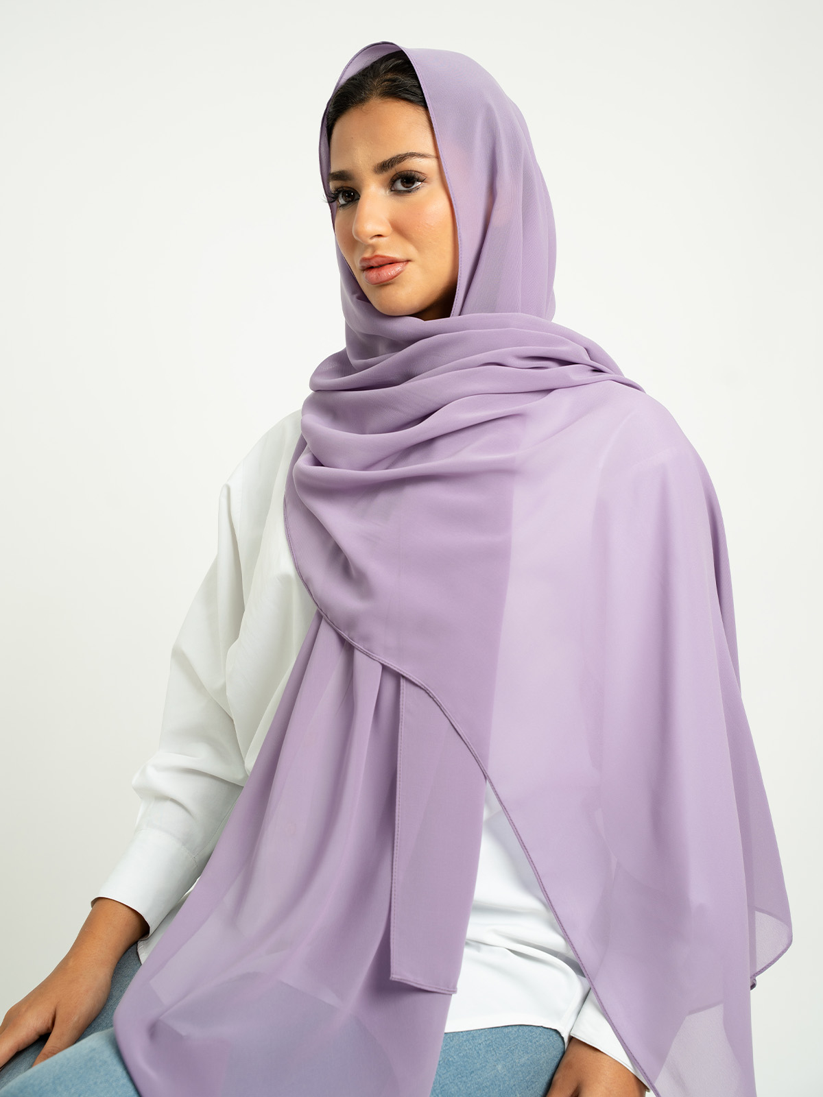 Taupe Mauve Plain Laser Tarha