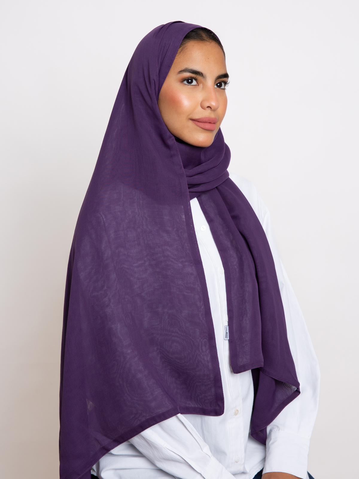 mauve plain double layered comfy japanese voile hijab tarha by kaafmeem in the black friday sale