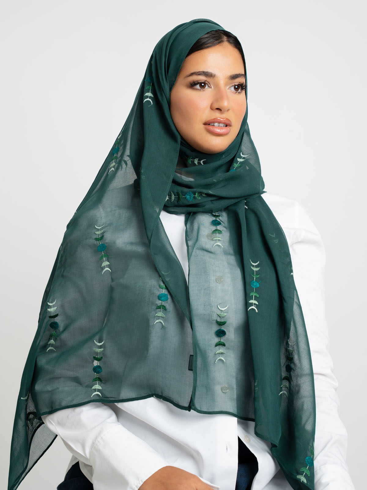 Dark Green Moon Fade Single Voile Tarha
