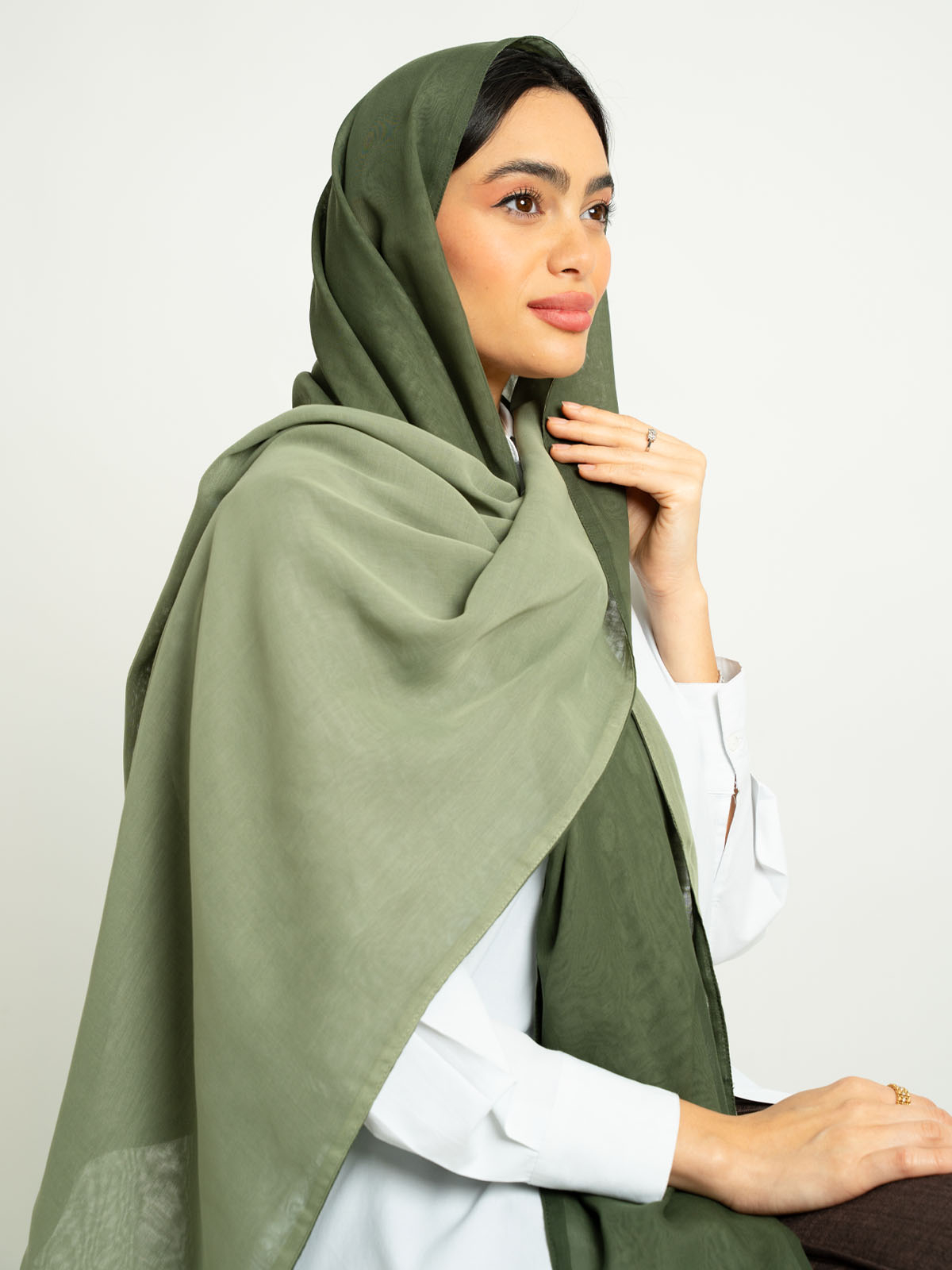 Olives Shades Double Side Voile Tarha