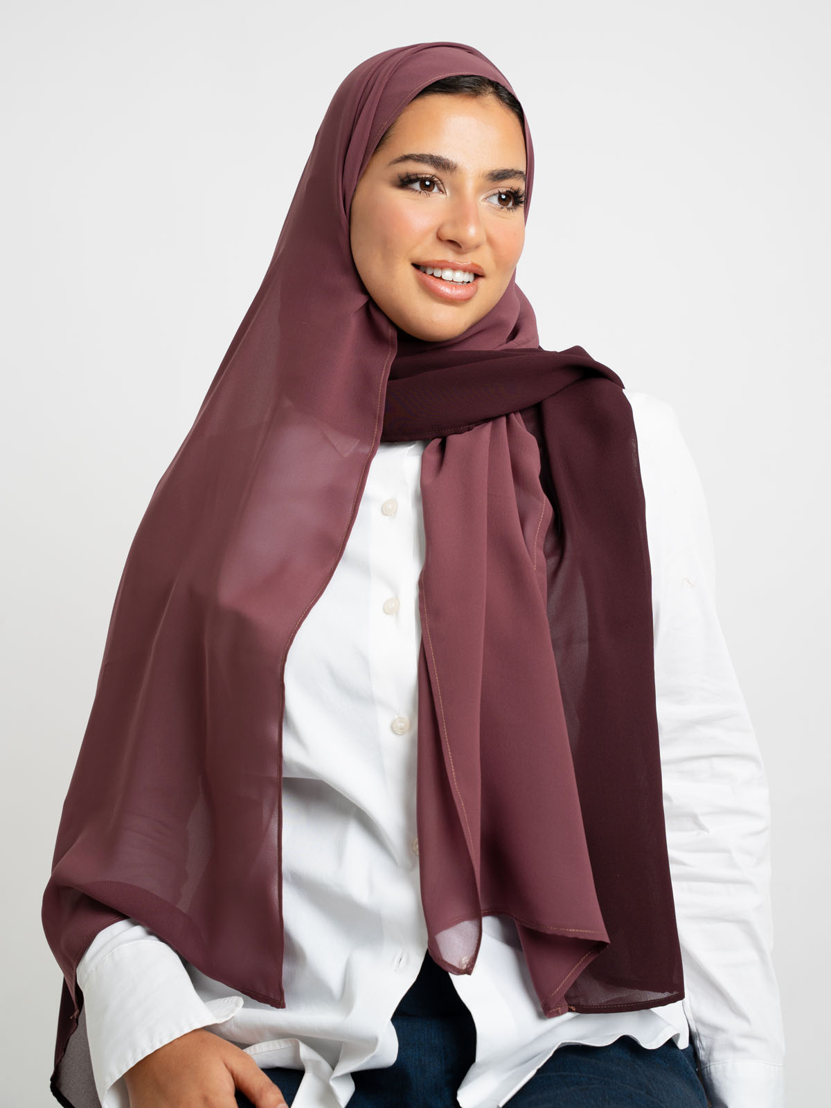 Maroon Shades Half-Half Laser Tarha