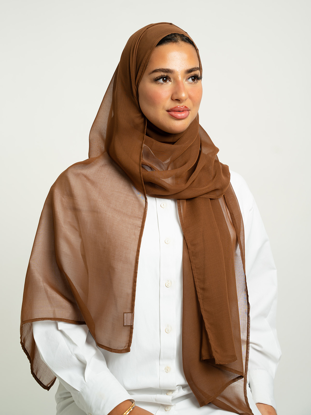 Brown Plain Single Voile Tarha