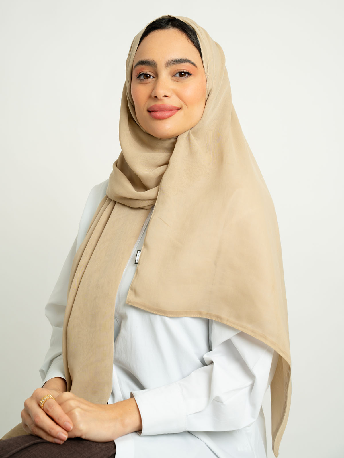 Biscuit Beige Voile Tarha