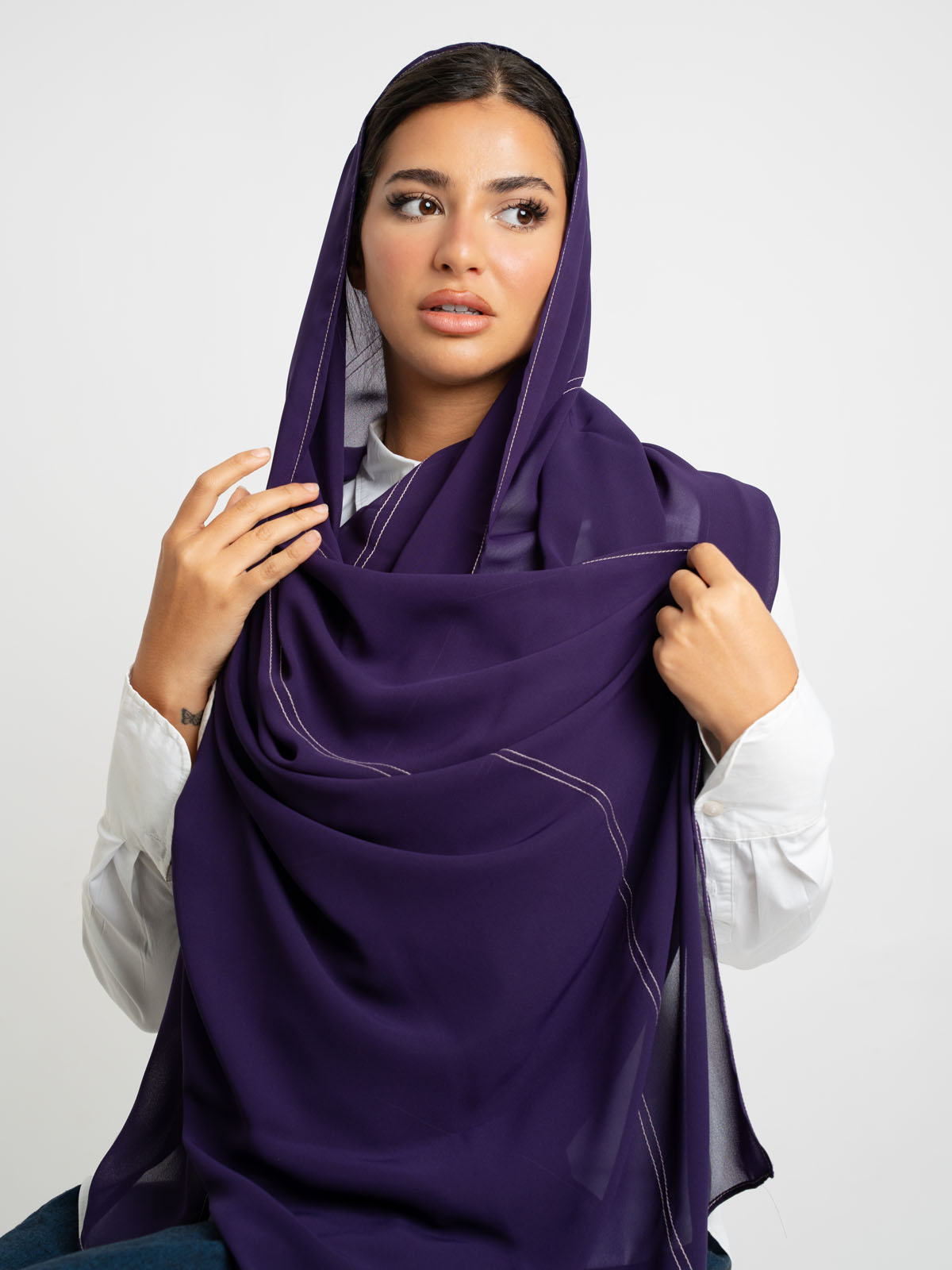 Mauve Abstract Laser Tarha