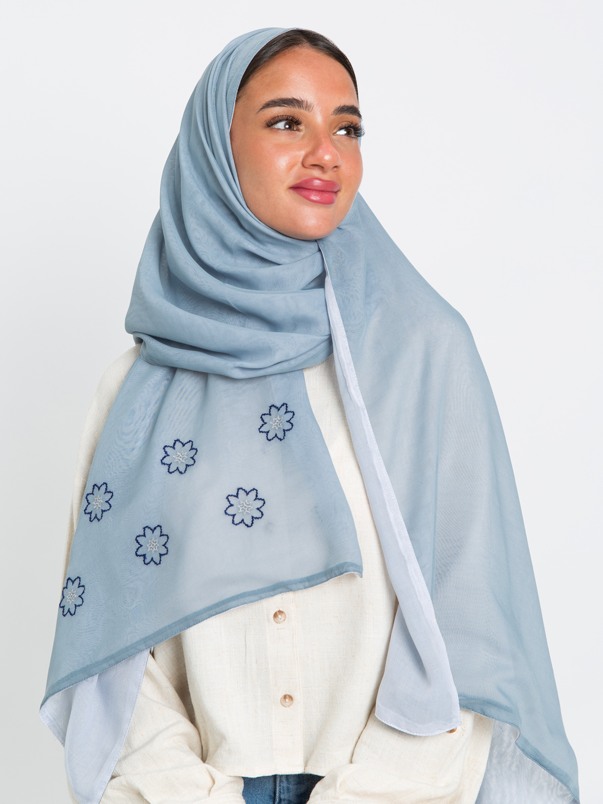 Blue and White Flower Tarha