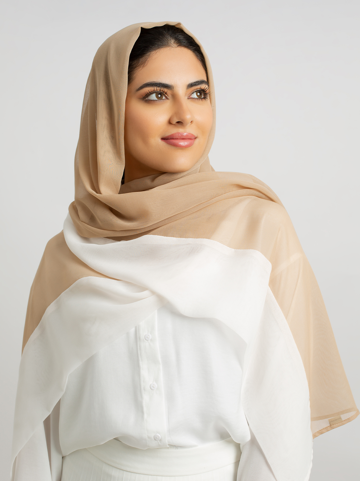Beige - Two-Parts Voile