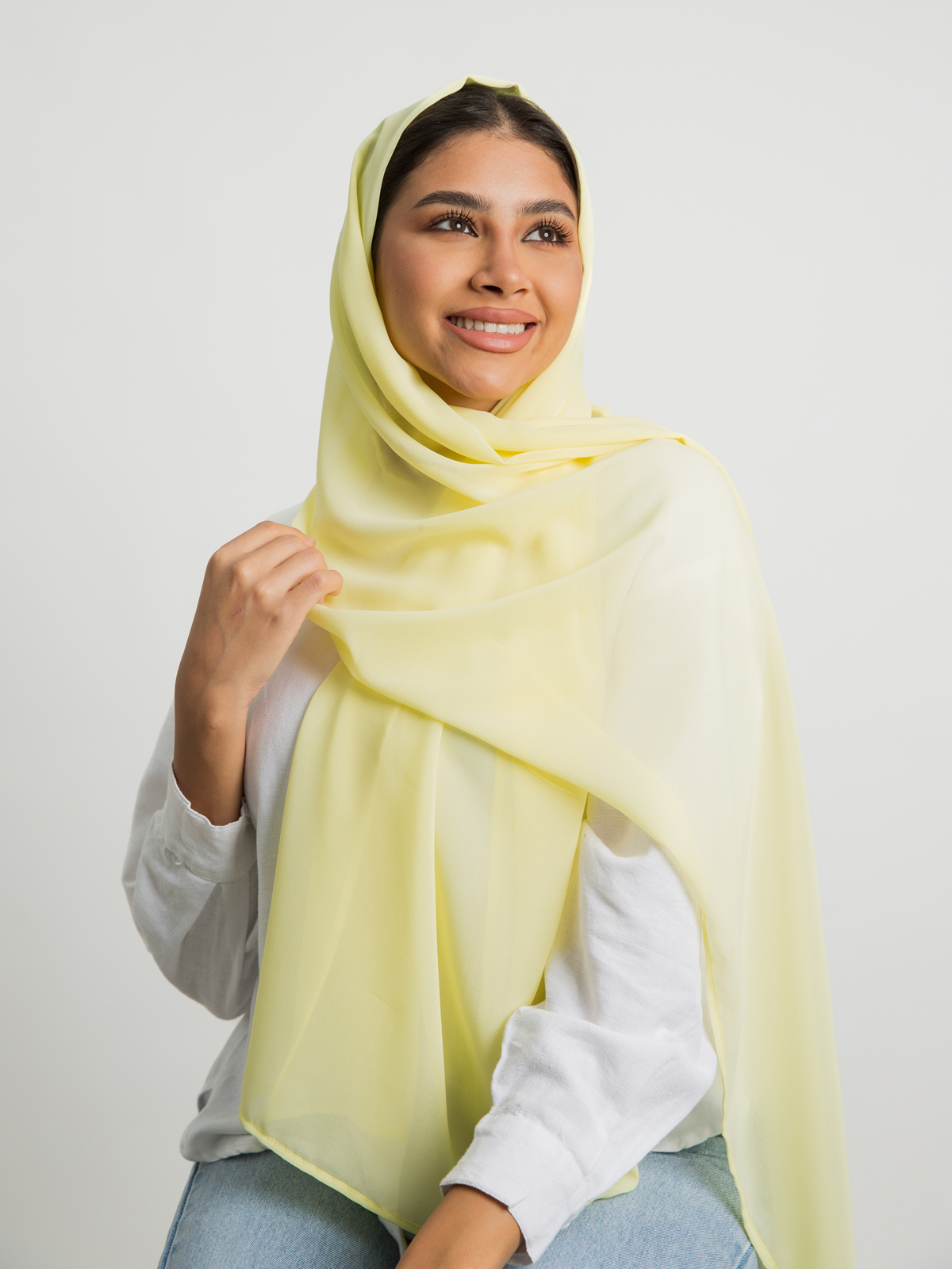 Lemonade plain light chiffon tarha by kaafmeem hijab for daily wear available in multiple colors