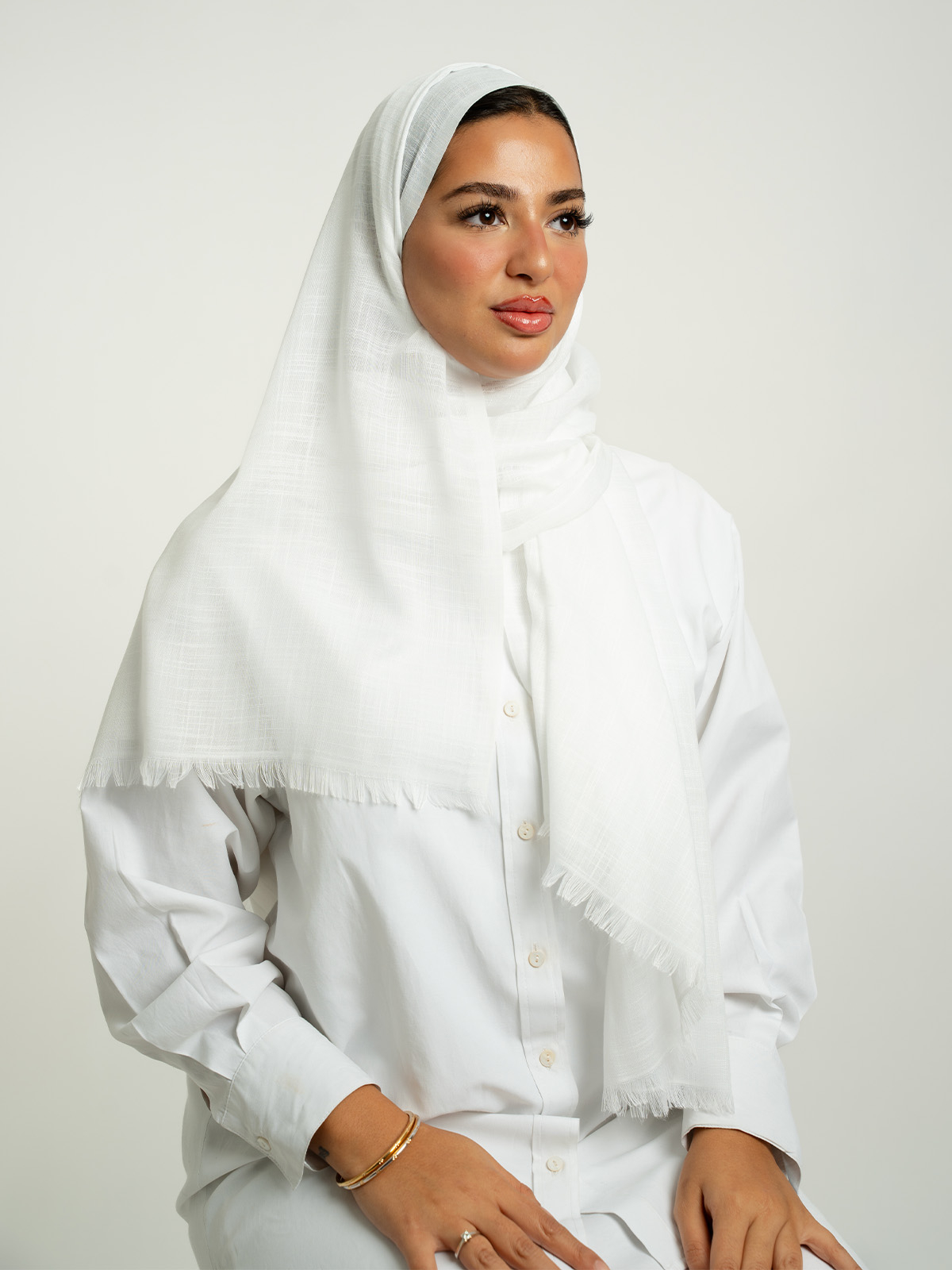 Off-white Cotton Flam Tarha